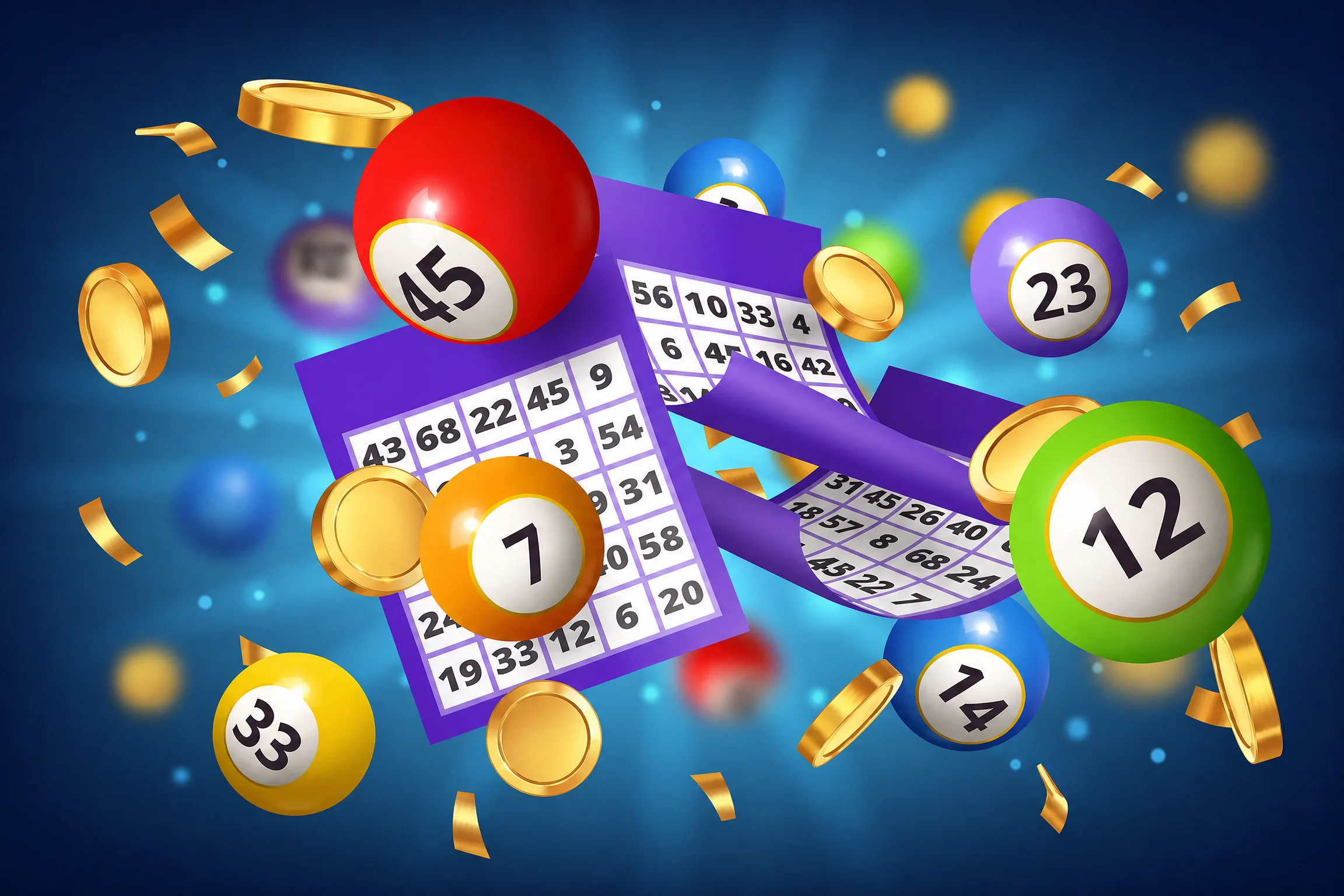 Bolas de loteria e volantes